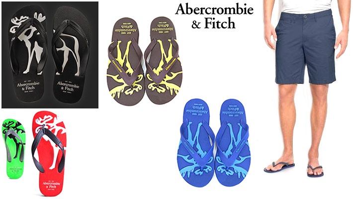 abercrombie and fitch mens leather flip flops